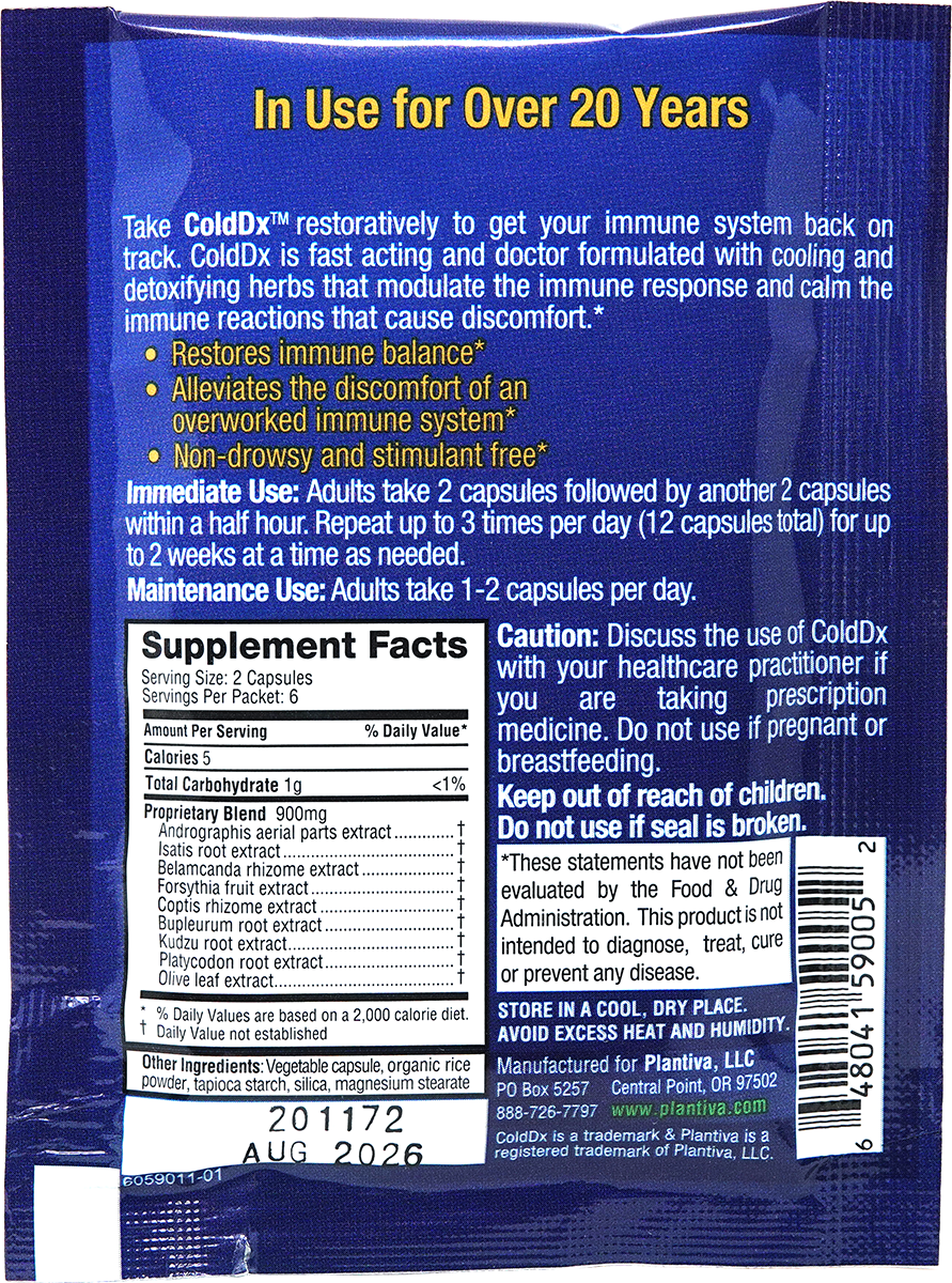 Free ColdDx 12-Capsule Packet, Vegan