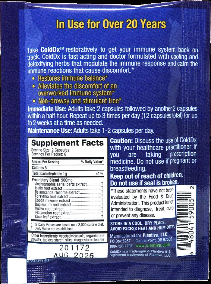 Free ColdDx 12-Capsule Packet, Vegan